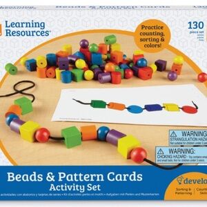 Learning Resources Beads & Pattern Cards Activity -Counting, sorting, fine motor